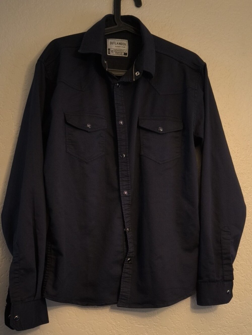 Outlander Western Style Navy Button-Up Shirt Men's Medium